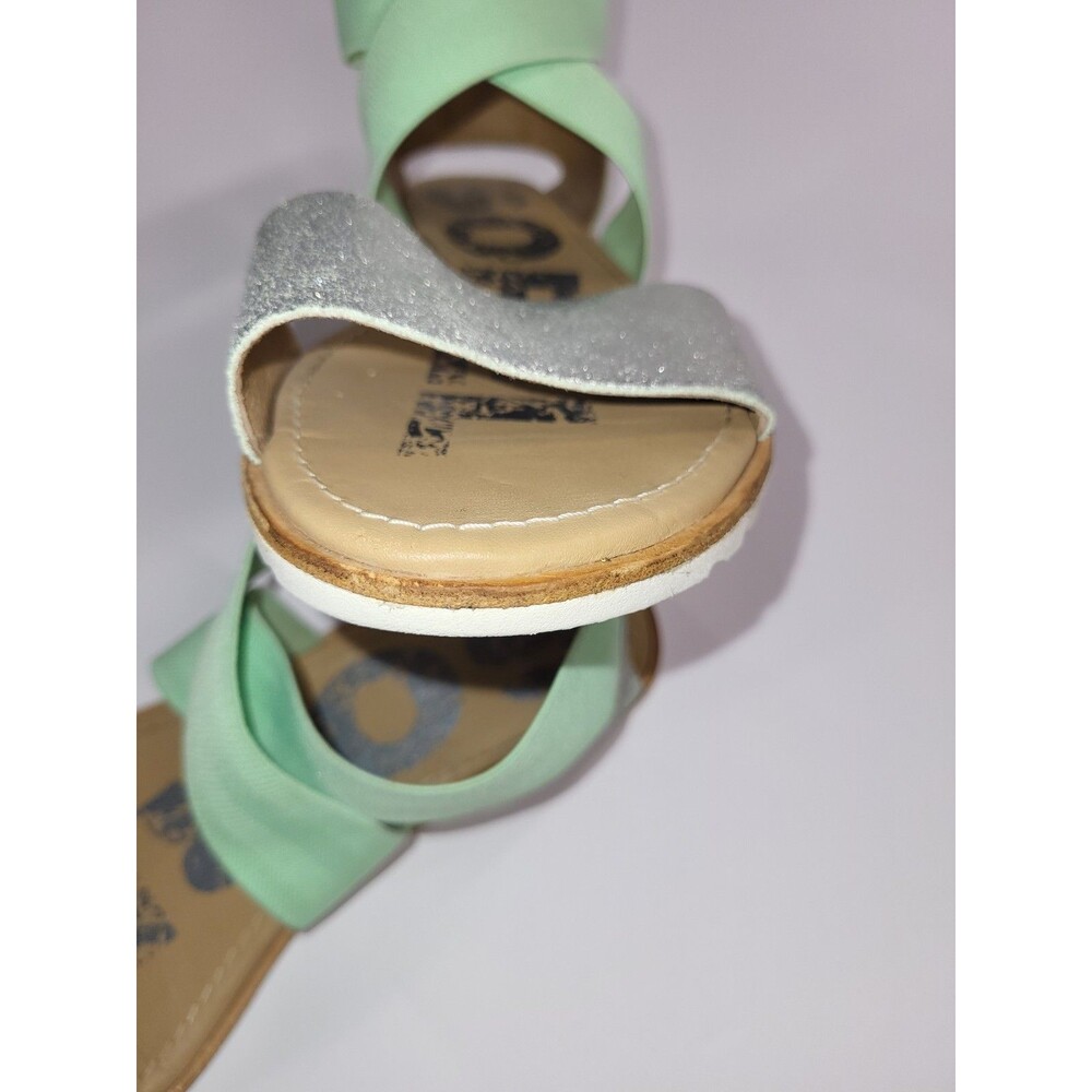Sorel Ella Silver Mint Green Sandals Size 8.5 - Picture 6 of 13